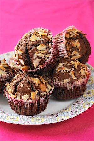 simsearch:652-05806753,k - Chocolate and almond muffins Stock Photo - Rights-Managed, Code: 825-05836763