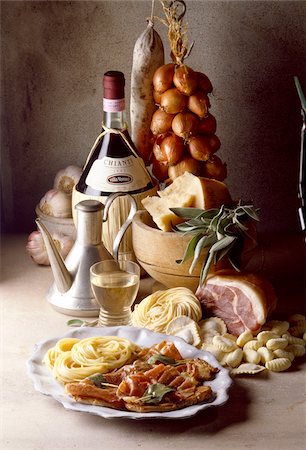 photos in sage green - veal, ham, sage, Saltimbocca Italian cuisine Stock Photo - Rights-Managed, Code: 825-05985045