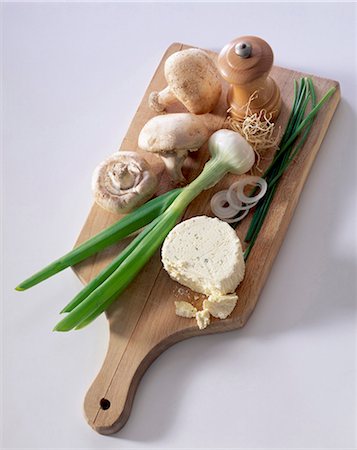 Boursin cheese and ingredients Stock Photo - Rights-Managed, Code: 825-05985203