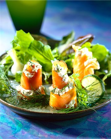 fish roll - Smoked salmon and Faisselle rolls Stock Photo - Rights-Managed, Code: 825-05985353