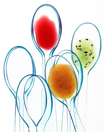 Sauces on transparent spoons Stock Photo - Rights-Managed, Code: 825-05985425