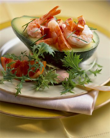 shrimp and fruit - avocado with prawns Stock Photo - Rights-Managed, Code: 825-05985993