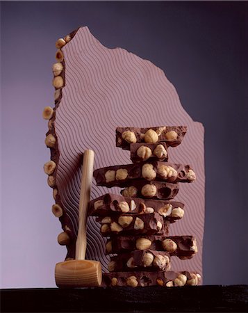 stacked chocolate bars - hazelnut chocolate Stock Photo - Rights-Managed, Code: 825-05986028