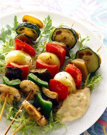 simsearch:825-03627318,k - Vegetable kebabs Stock Photo - Rights-Managed, Code: 825-05986208