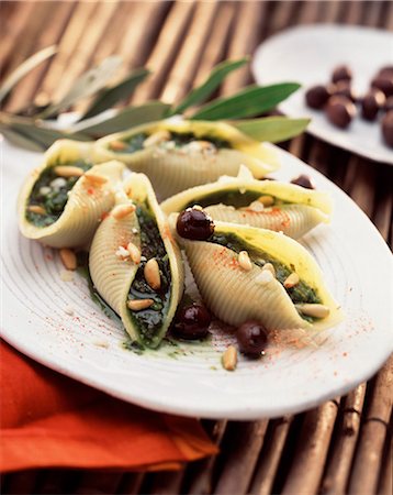 Pasta stuffed with Roquette pesto Stock Photo - Rights-Managed, Code: 825-05986545