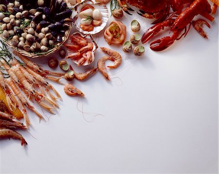 assortiment de poissons, fruits de mer et mer Photographie de stock - Rights-Managed, Code: 825-05986610