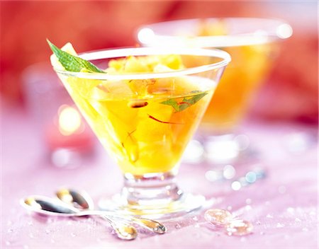 safran (épice) - sorbet pêche Photographie de stock - Rights-Managed, Code: 825-05986700