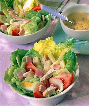 simsearch:825-05815251,k - Chicken, cucumber, ham and Gruyère salad Stock Photo - Rights-Managed, Code: 825-05986933