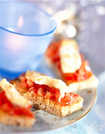 Tomato tartare and mozzarella on bread Stock Photo - Rights-Managed, Code: 825-05987124