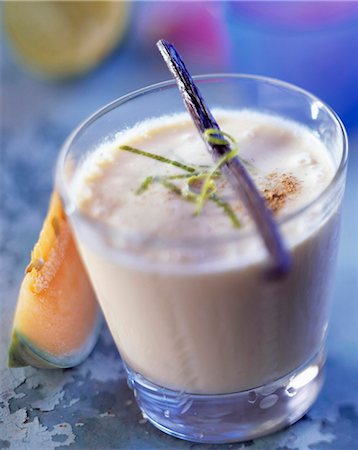 Melon and coconut milkshake Stock Photo - Rights-Managed, Code: 825-05987406