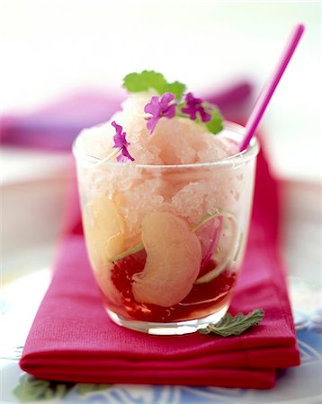 purple fruit pictures to color - peach, raspberry and lemon granita Stock Photo - Rights-Managed, Code: 825-05987571