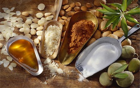 simsearch:825-05989874,k - composition of almonds, sugar, honey and cocoa  powder Stock Photo - Rights-Managed, Code: 825-05987612