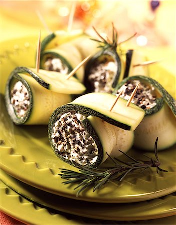 fresh rosemary - Courgette rolls Stock Photo - Rights-Managed, Code: 825-05987940