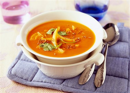 simsearch:825-05986022,k - Creamed carrot soup with caraway and preserved lemon Stock Photo - Rights-Managed, Code: 825-05989370