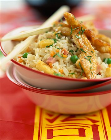 simsearch:825-05989579,k - Lemon chicken with cantonese rice Stock Photo - Rights-Managed, Code: 825-05989579