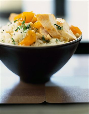 simsearch:825-05815251,k - Thinly sliced chicken,apricot and pine nut Risotto Stock Photo - Rights-Managed, Code: 825-05989637