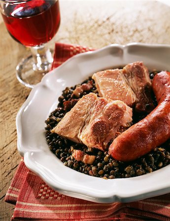 simsearch:825-06817272,k - salted belly pork with lentils Stock Photo - Rights-Managed, Code: 825-05990637