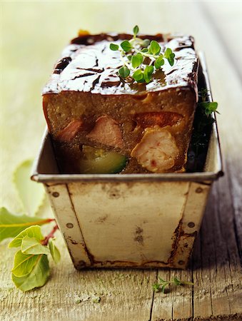 simsearch:825-06045784,k - Lamb sweetbreads and eggplant terrine Stock Photo - Rights-Managed, Code: 825-06045805