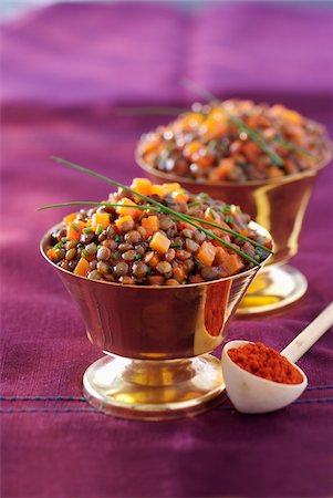 Salade de lentilles et la carotte Photographie de stock - Rights-Managed, Code: 825-06046134