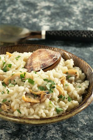 seafood risotto - Risotto with littleneck clams Stock Photo - Rights-Managed, Code: 825-06046310