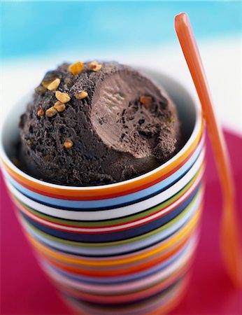 scooped ice cream - Dark chocolate and orange ice cream Stock Photo - Rights-Managed, Code: 825-06046661