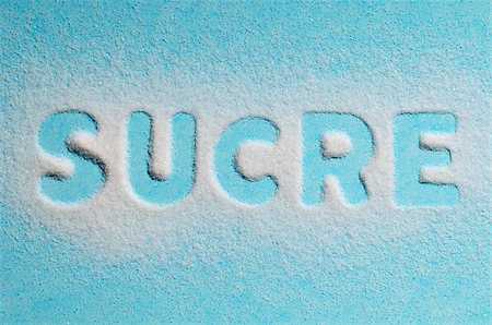 powder (fine particles) - The word "sucre" written with sugar Stock Photo - Rights-Managed, Code: 825-06046990