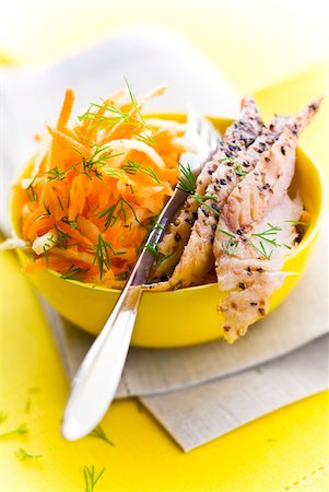 Mackerel fillets with coleslaw Stock Photo - Rights-Managed, Code: 825-06047202