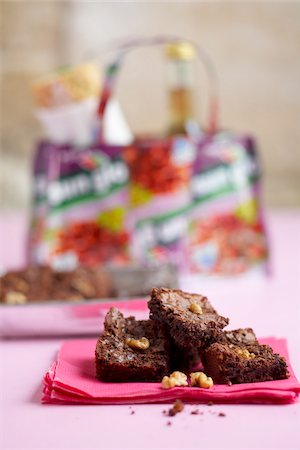 fruit in plastic bag - Walnut brownies Stock Photo - Rights-Managed, Code: 825-06047461