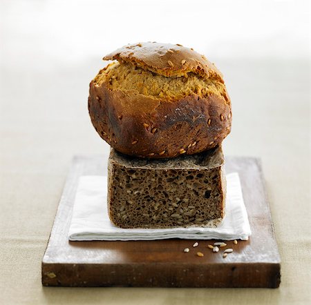 Wheat sprout bread and sunflower seed bread Stock Photo - Rights-Managed, Code: 825-06047632