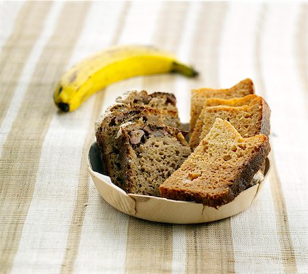 Stewed apple brioche and banana bread Stock Photo - Rights-Managed, Code: 825-06047646