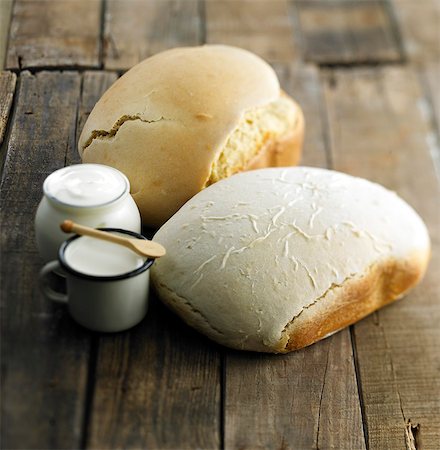 Fromage blanc breakfast bread loaf and milk bread loaf Stock Photo - Rights-Managed, Code: 825-06047642