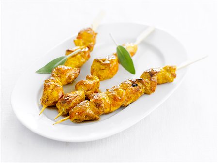 simsearch:825-06045862,k - Chicken curry brochettes Foto de stock - Con derechos protegidos, Código: 825-06047762