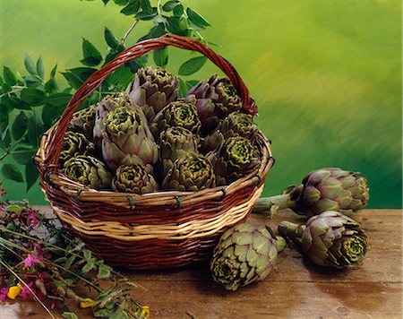 Basket of artichokes Foto de stock - Con derechos protegidos, Código: 825-06048110