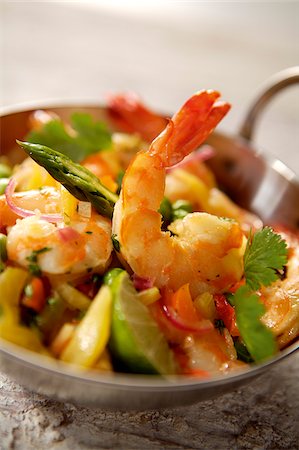 Sauteed shrimps with lime Stock Photo - Rights-Managed, Code: 825-06048198