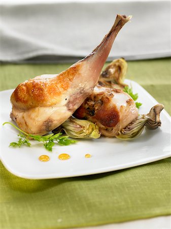 Honey-flavored grilled rabbit Stock Photo - Rights-Managed, Code: 825-06048289