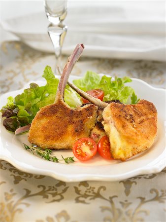 Fried bechamel lamb chops Stock Photo - Rights-Managed, Code: 825-06048349