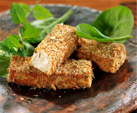 Fried tofu coated with breadcrumbs Stock Photo - Rights-Managed, Code: 825-06048754