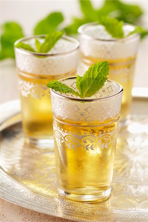 Glasses of mint tea Stock Photo - Rights-Managed, Code: 825-06048848