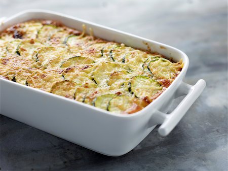 Zucchini cheese-topped dish Stock Photo - Rights-Managed, Code: 825-06049113