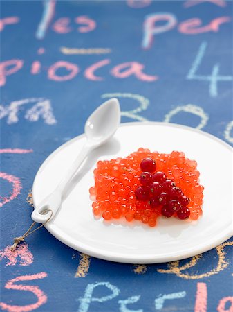 Tapioca in pomegranate cordial and redcurrants Stock Photo - Rights-Managed, Code: 825-06049488