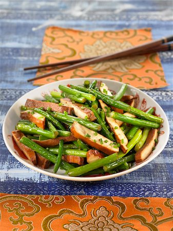 Green beans and tofu sauteed with herbs Stock Photo - Rights-Managed, Code: 825-06049482