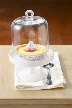 Lemon and strawberry tartlet under a glass dome Stock Photo - Rights-Managed, Code: 825-06049568