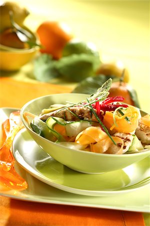 Sliced chicken breasts with citrus fruit Stock Photo - Rights-Managed, Code: 825-06049683