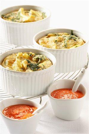 pregnant cooking - Artichoke Flans with red pepper puree Stock Photo - Rights-Managed, Code: 825-06315144