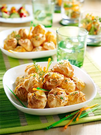 Three cheese Gougères Stock Photo - Rights-Managed, Code: 825-06315298