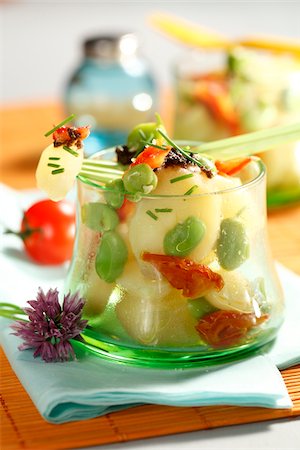 simsearch:825-02308239,k - Steam-cooked potato,broad bean and sun-dried tomato salad Stock Photo - Rights-Managed, Code: 825-06315679