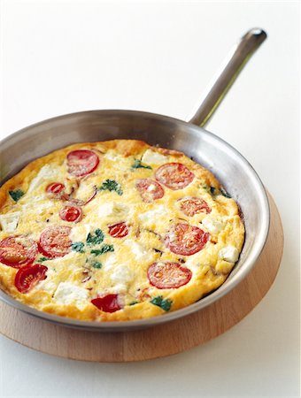 Cherry tomato,cilantro and feta tortilla Stock Photo - Rights-Managed, Code: 825-06315804