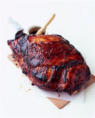 schweinefleisch - Gammon karamellisierten mit Barbecue-sauce Stockbilder - Lizenzpflichtiges, Bildnummer: 825-06315856