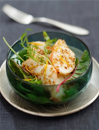 Spiny lobster,sesame seed and orange salad Stock Photo - Rights-Managed, Code: 825-06316490