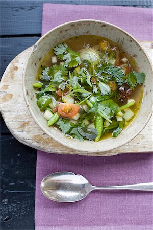 Spicy asparagus and herb broth Stock Photo - Rights-Managed, Code: 825-06316536